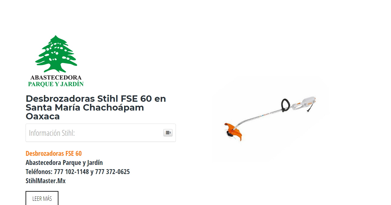 Desbrozadoras Stihl FSE 60 en Santa María Chachoápam Oaxaca en Stihl Master contamos con más de 60 Desbrozadoras listas para distribuirse en Oaxaca y todo México.
