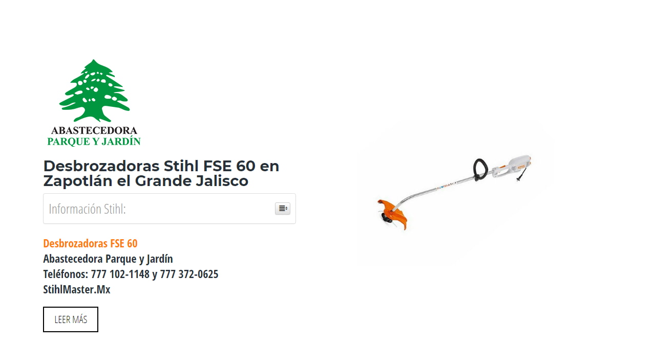 Desbrozadoras Stihl FSE 60 en Zapotlán el Grande Jalisco en Stihl Master contamos con más de 57 Desbrozadoras listas para distribuirse en Jalisco y todo México.