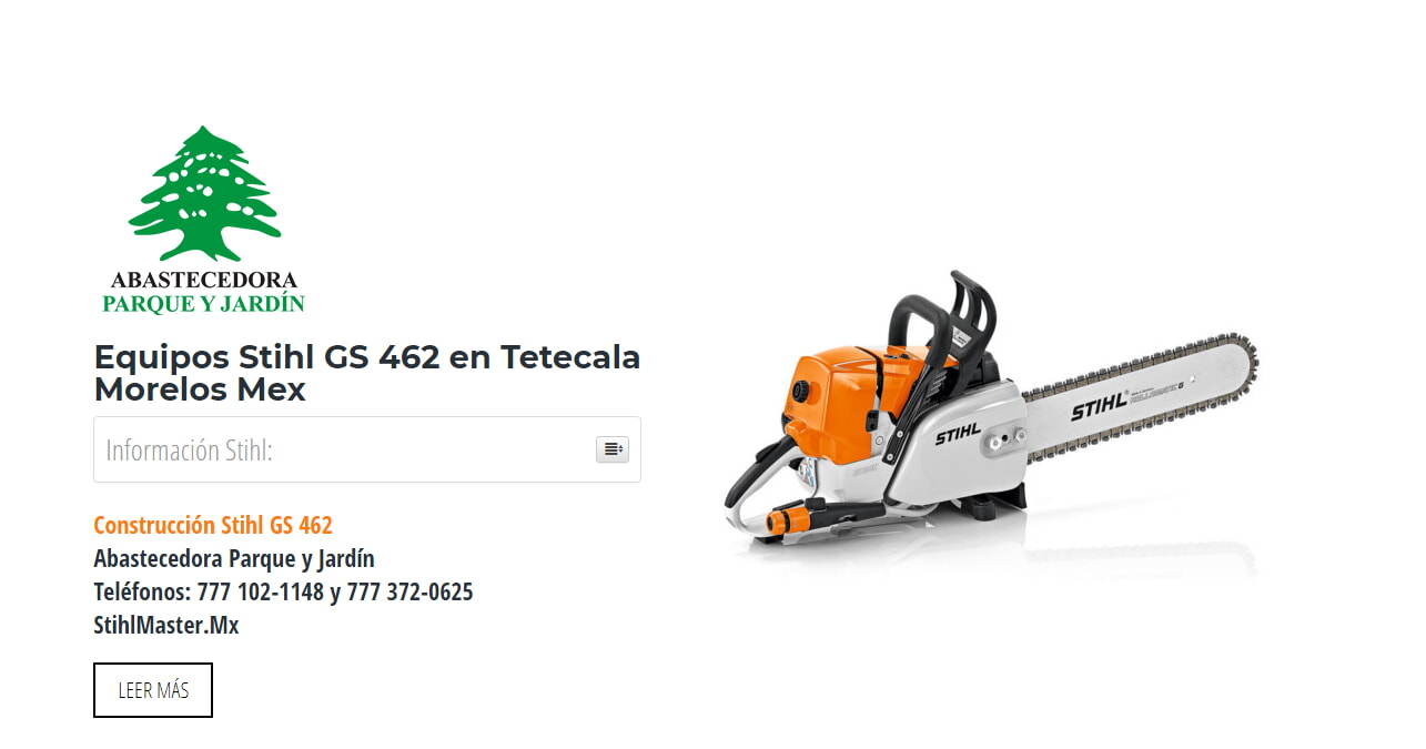 Equipos Stihl GS 462 en Tetecala Morelos Mex en Stihl Master contamos con más de 44 Construcción listas para distribuirse en Morelos y todo México.