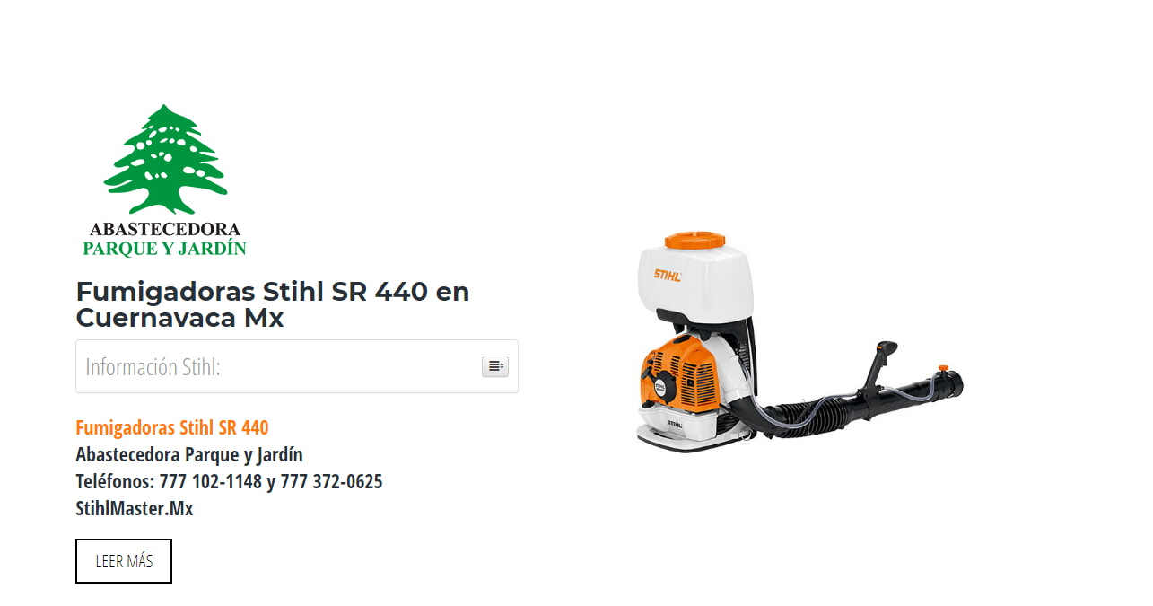 Fumigadoras Stihl SR 440 en Cuernavaca Mx en Stihl Master contamos con más de 41 Fumigadoras listas para distribuirse en  y todo México.