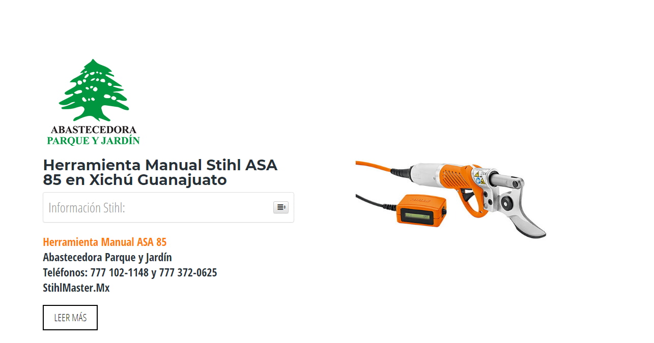 Herramienta Manual Stihl ASA 85 en Xichú Guanajuato en Stihl Master contamos con más de 52 Herramienta Manual listas para distribuirse en Guanajuato y todo México.