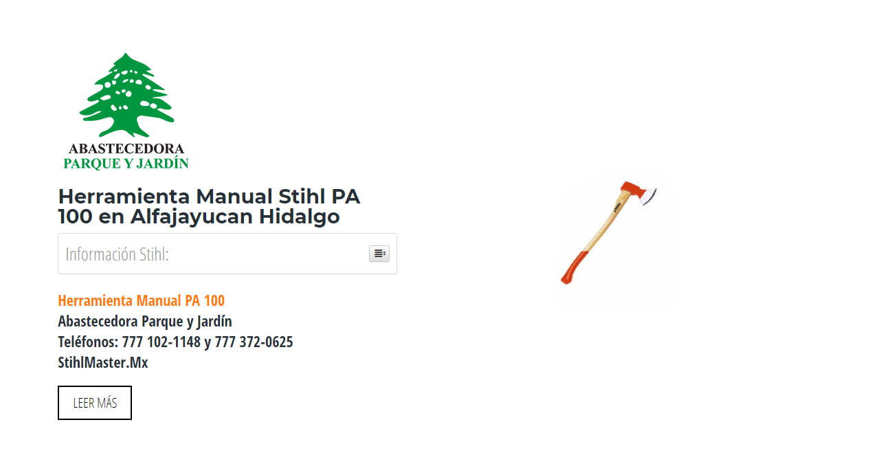 Herramienta Manual Stihl PA 100 en Alfajayucan Hidalgo en Stihl Master contamos con más de 55 Herramienta Manual listas para distribuirse en Hidalgo y todo México.