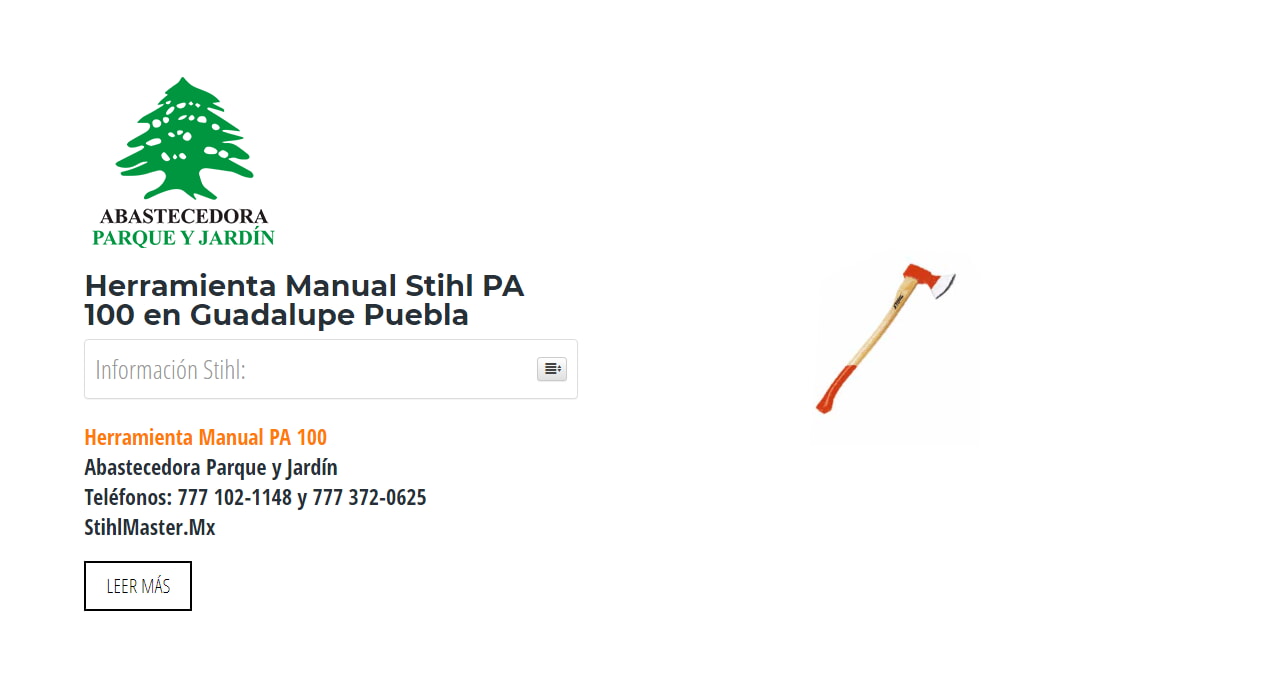 Herramienta Manual Stihl PA 100 en Guadalupe Puebla en Stihl Master contamos con más de 52 Herramienta Manual listas para distribuirse en Puebla y todo México.