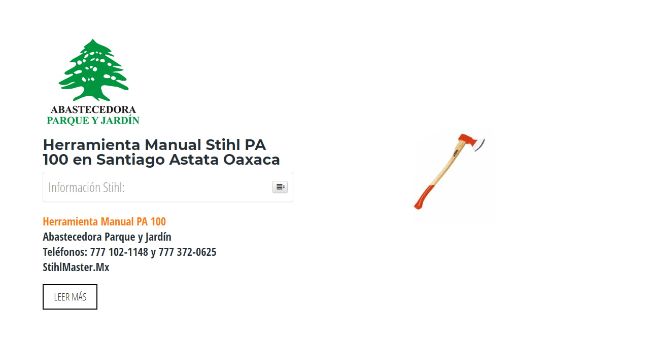 Herramienta Manual Stihl PA 100 en Santiago Astata Oaxaca en Stihl Master contamos con más de 58 Herramienta Manual listas para distribuirse en Oaxaca y todo México.