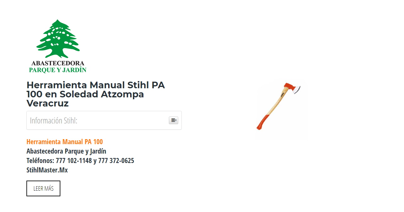 Herramienta Manual Stihl PA 100 en Soledad Atzompa Veracruz en Stihl Master contamos con más de 60 Herramienta Manual listas para distribuirse en Veracruz y todo México.