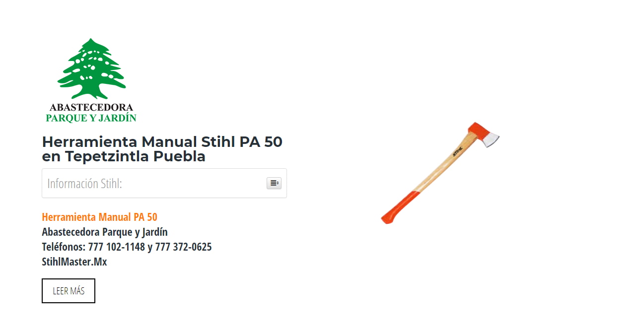Herramienta Manual Stihl PA 50 en Tepetzintla Puebla en Stihl Master contamos con más de 53 Herramienta Manual listas para distribuirse en Puebla y todo México.