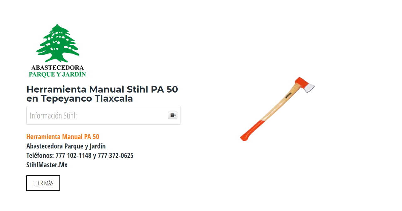 Herramienta Manual Stihl PA 50 en Tepeyanco Tlaxcala en Stihl Master contamos con más de 53 Herramienta Manual listas para distribuirse en Tlaxcala y todo México.
