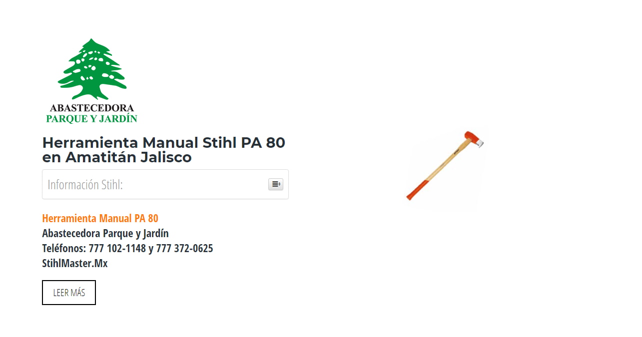 Herramienta Manual Stihl PA 80 en Amatitán Jalisco en Stihl Master contamos con más de 51 Herramienta Manual listas para distribuirse en Jalisco y todo México.