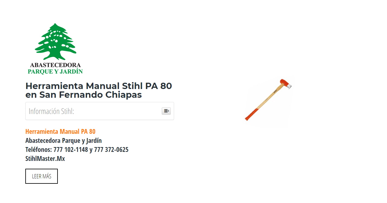 Herramienta Manual Stihl PA 80 en San Fernando Chiapas en Stihl Master contamos con más de 55 Herramienta Manual listas para distribuirse en Chiapas y todo México.