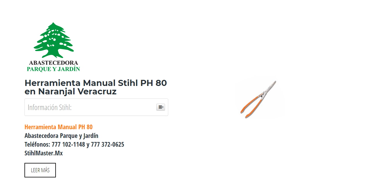 Herramienta Manual Stihl PH 80 en Naranjal Veracruz en Stihl Master contamos con más de 52 Herramienta Manual listas para distribuirse en Veracruz y todo México.