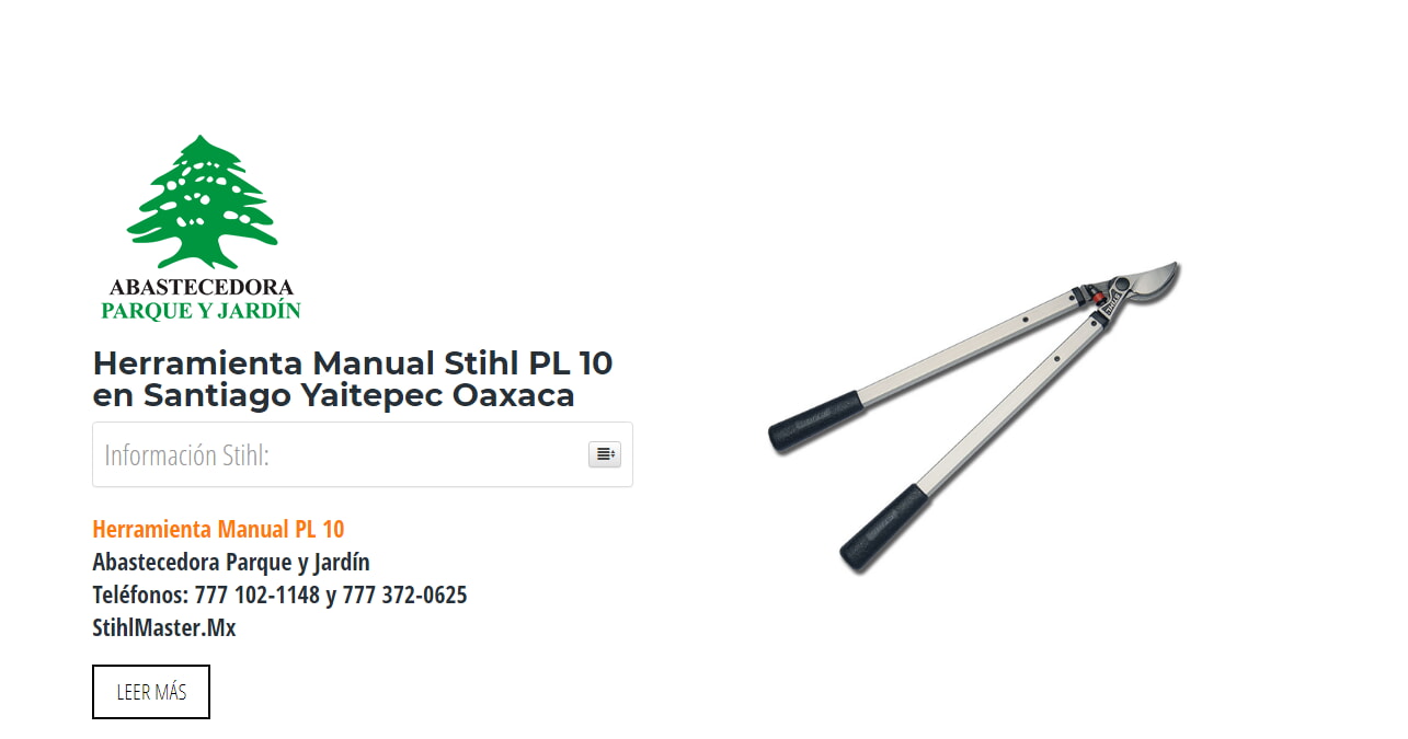 Herramienta Manual Stihl PL 10 en Santiago Yaitepec Oaxaca en Stihl Master contamos con más de 59 Herramienta Manual listas para distribuirse en Oaxaca y todo México.