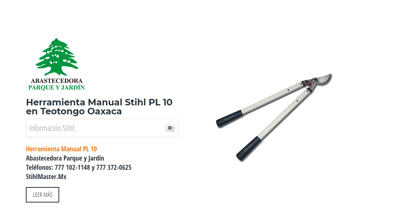Herramienta Manual Stihl PL 10 en Teotongo Oaxaca en Stihl Master contamos con más de 50 Herramienta Manual listas para distribuirse en Oaxaca y todo México.