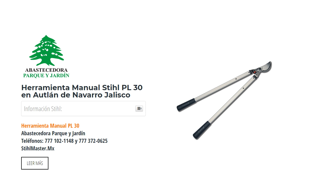 Herramienta Manual Stihl PL 30 en Autlán de Navarro Jalisco en Stihl Master contamos con más de 60 Herramienta Manual listas para distribuirse en Jalisco y todo México.