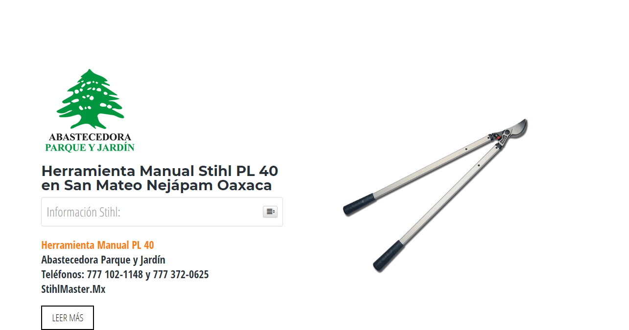 Herramienta Manual Stihl PL 40 en San Mateo Nejápam Oaxaca en Stihl Master contamos con más de 59 Herramienta Manual listas para distribuirse en Oaxaca y todo México.
