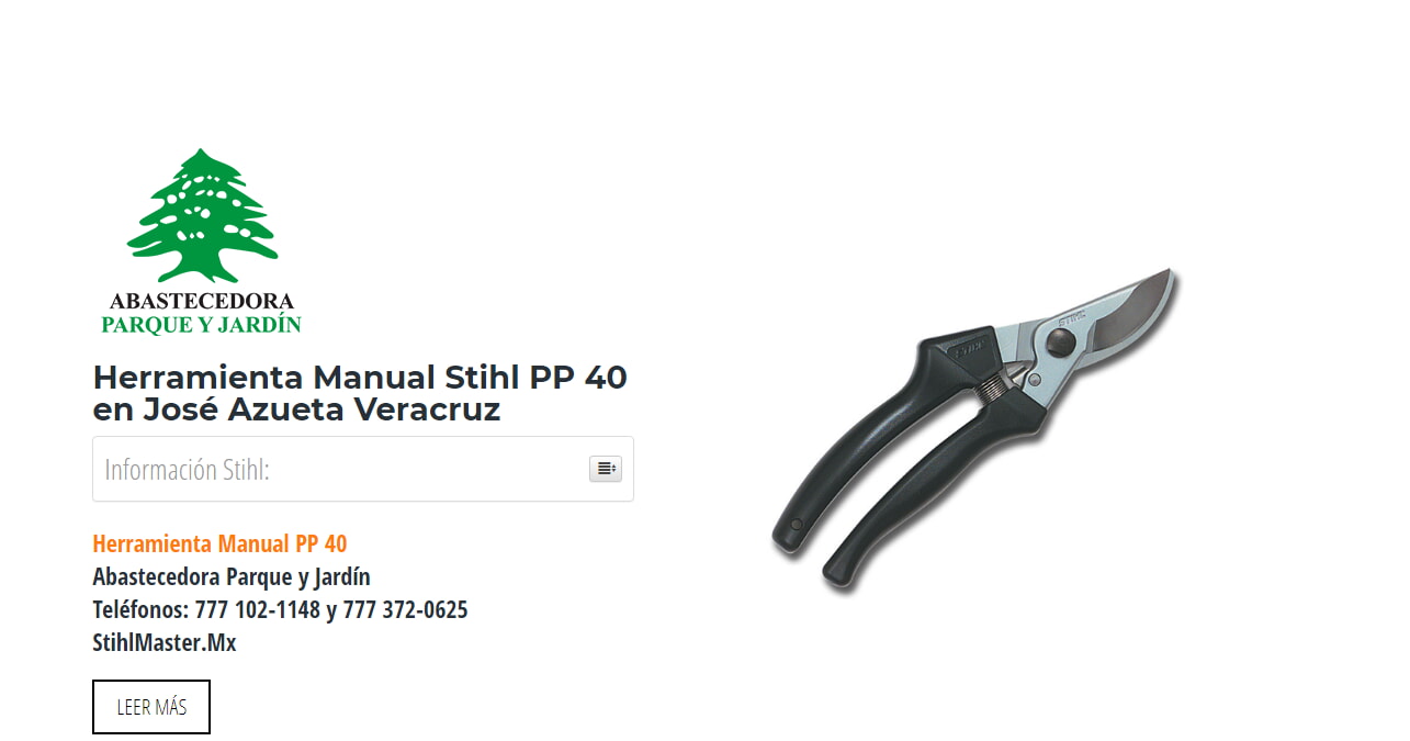 Herramienta Manual Stihl PP 40 en José Azueta Veracruz en Stihl Master contamos con más de 55 Herramienta Manual listas para distribuirse en Veracruz y todo México.