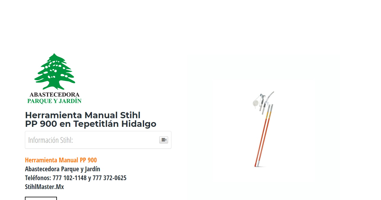 Herramienta Manual Stihl PP 900 en Tepetitlán Hidalgo en Stihl Master contamos con más de 54 Herramienta Manual listas para distribuirse en Hidalgo y todo México.