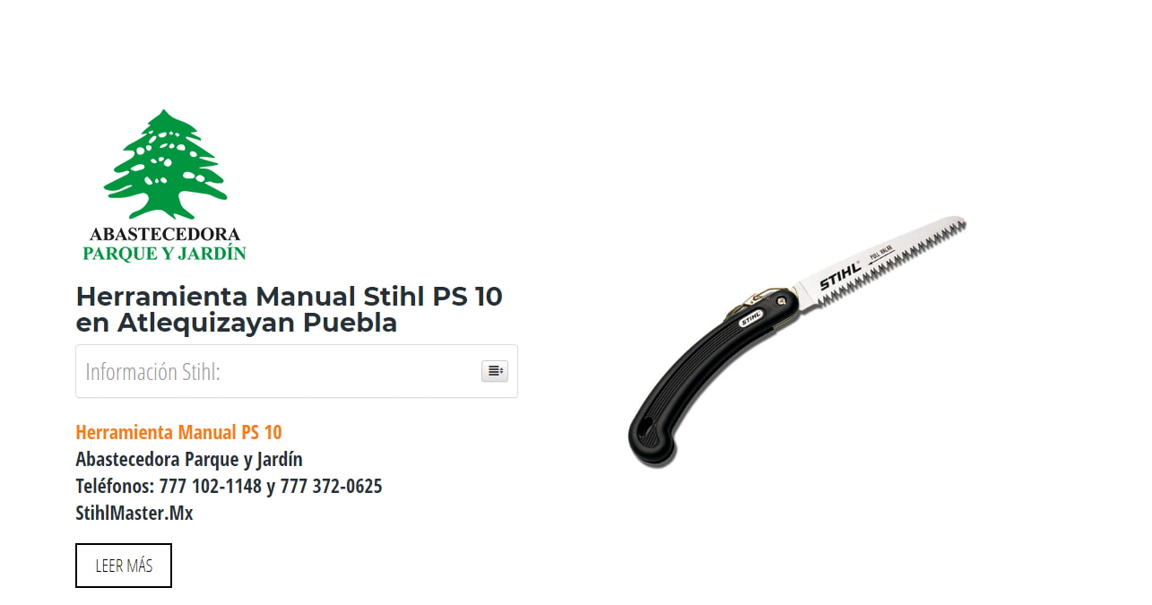Herramienta Manual Stihl PS 10 en Atlequizayan Puebla en Stihl Master contamos con más de 54 Herramienta Manual listas para distribuirse en Puebla y todo México.