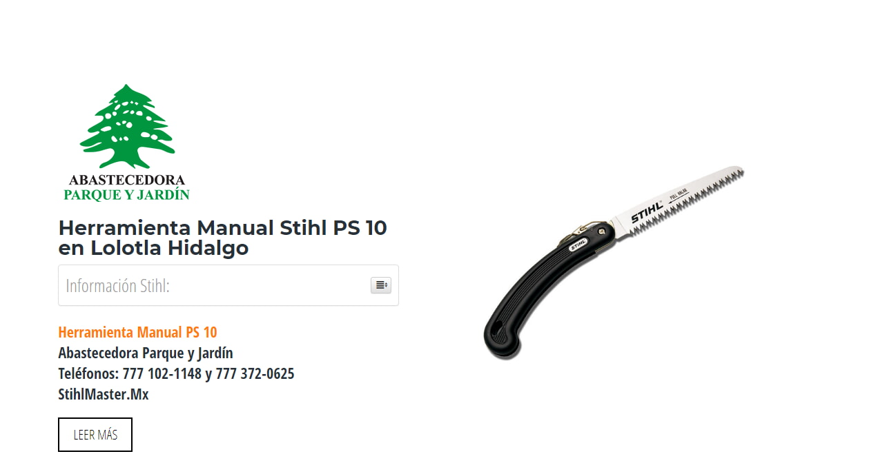 Herramienta Manual Stihl PS 10 en Lolotla Hidalgo en Stihl Master contamos con más de 50 Herramienta Manual listas para distribuirse en Hidalgo y todo México.