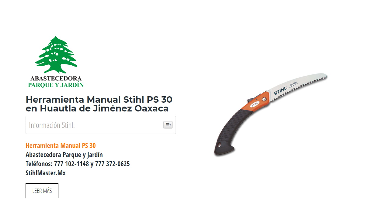 Herramienta Manual Stihl PS 30 en Huautla de Jiménez Oaxaca en Stihl Master contamos con más de 60 Herramienta Manual listas para distribuirse en Oaxaca y todo México.