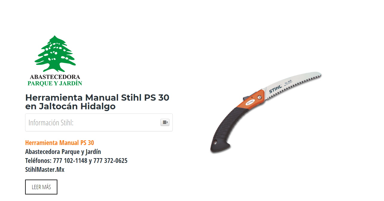 Herramienta Manual Stihl PS 30 en Jaltocán Hidalgo en Stihl Master contamos con más de 51 Herramienta Manual listas para distribuirse en Hidalgo y todo México.