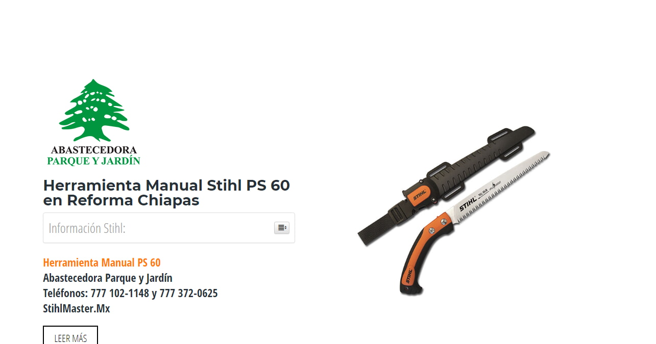 Herramienta Manual Stihl PS 60 en Reforma Chiapas en Stihl Master contamos con más de 50 Herramienta Manual listas para distribuirse en Chiapas y todo México.
