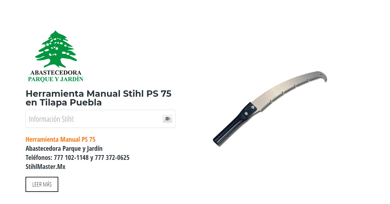 Herramienta Manual Stihl PS 75 en Tilapa Puebla en Stihl Master contamos con más de 48 Herramienta Manual listas para distribuirse en Puebla y todo México.