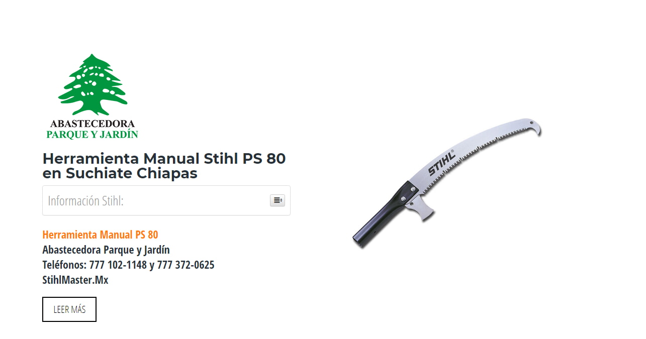 Herramienta Manual Stihl PS 80 en Suchiate Chiapas en Stihl Master contamos con más de 51 Herramienta Manual listas para distribuirse en Chiapas y todo México.