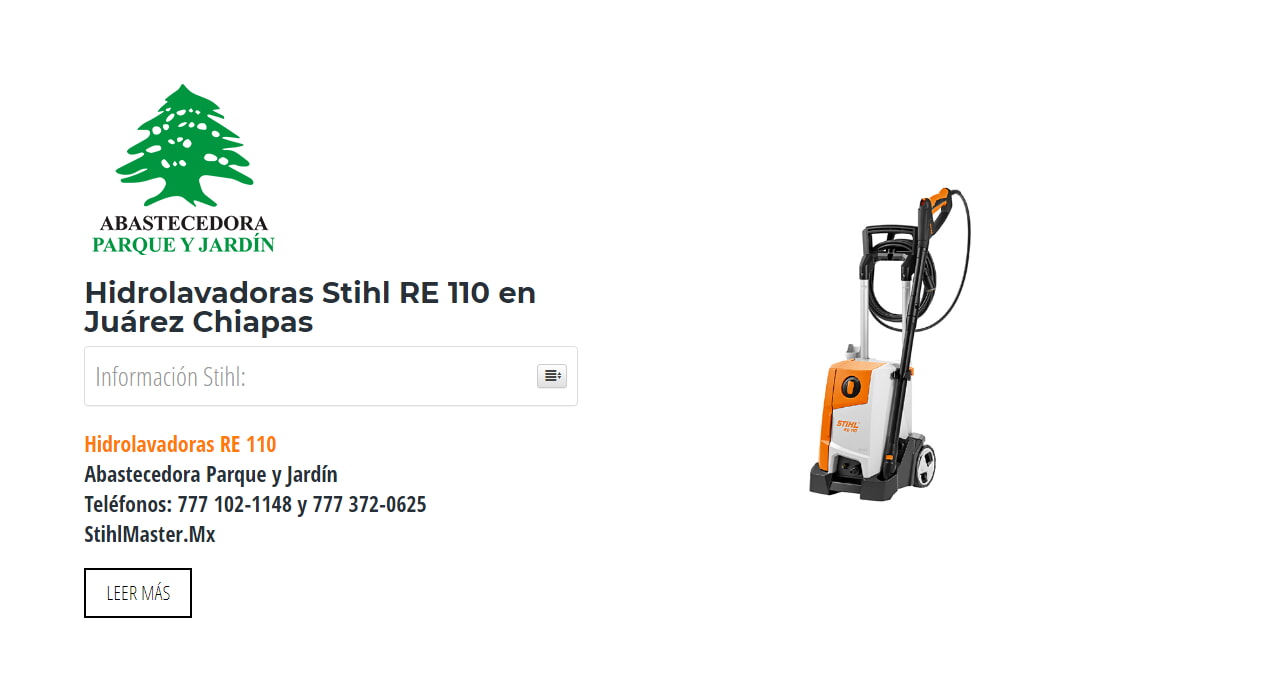 Hidrolavadoras Stihl RE 110 en Juárez Chiapas en Stihl Master contamos con más de 46 Hidrolavadoras listas para distribuirse en Chiapas y todo México.