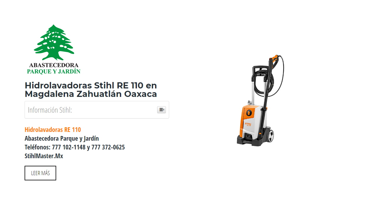 Hidrolavadoras Stihl RE 110 en Magdalena Zahuatlán Oaxaca en Stihl Master contamos con más de 58 Hidrolavadoras listas para distribuirse en Oaxaca y todo México.