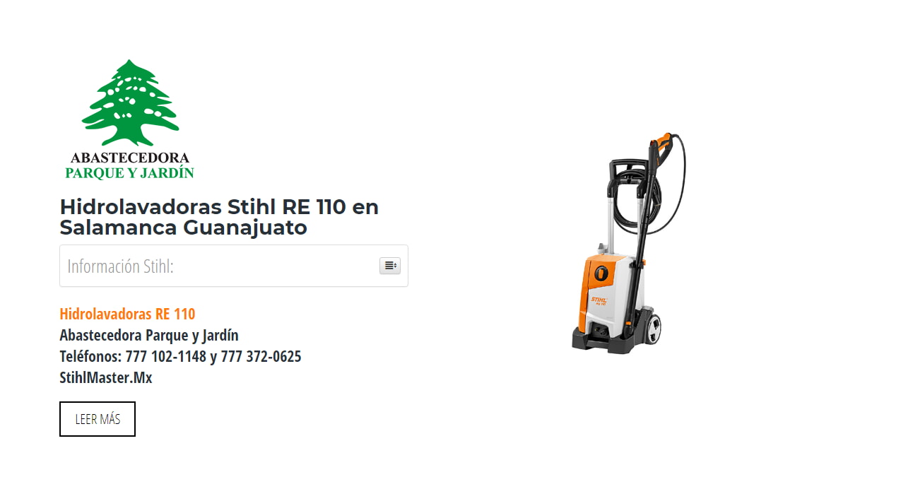 Hidrolavadoras Stihl RE 110 en Salamanca Guanajuato en Stihl Master contamos con más de 52 Hidrolavadoras listas para distribuirse en Guanajuato y todo México.