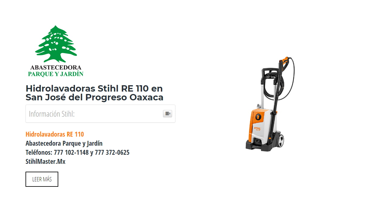Hidrolavadoras Stihl RE 110 en San José del Progreso Oaxaca en Stihl Master contamos con más de 60 Hidrolavadoras listas para distribuirse en Oaxaca y todo México.