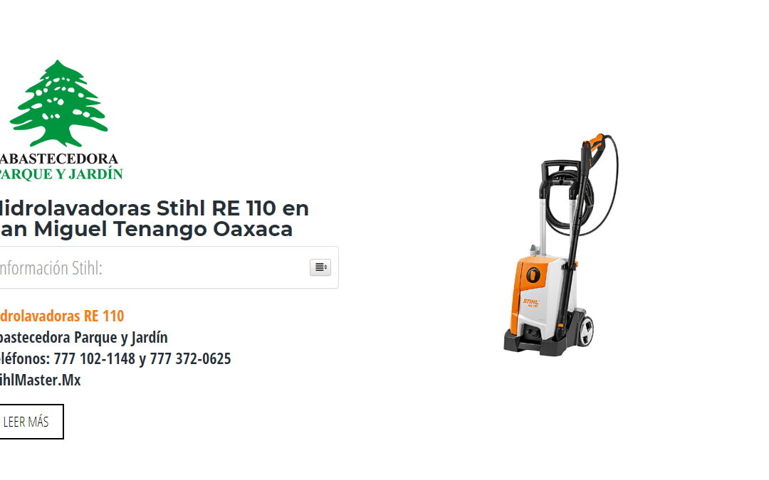 Hidrolavadoras Stihl RE 110 en San Miguel Tenango Oaxaca