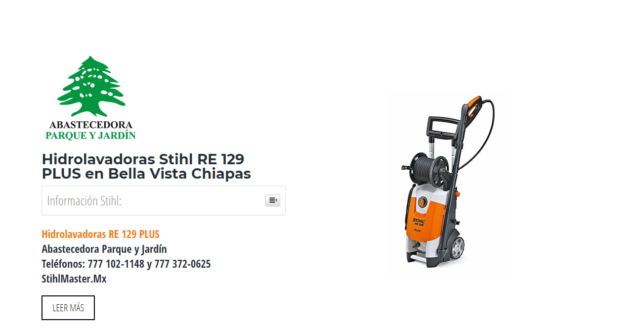 Hidrolavadoras Stihl RE 129 PLUS en Bella Vista Chiapas en Stihl Master contamos con más de 56 Hidrolavadoras listas para distribuirse en Chiapas y todo México.