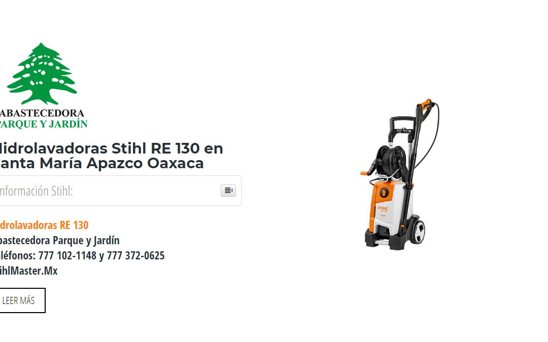 Hidrolavadoras Stihl RE 130 en Santa María Apazco Oaxaca