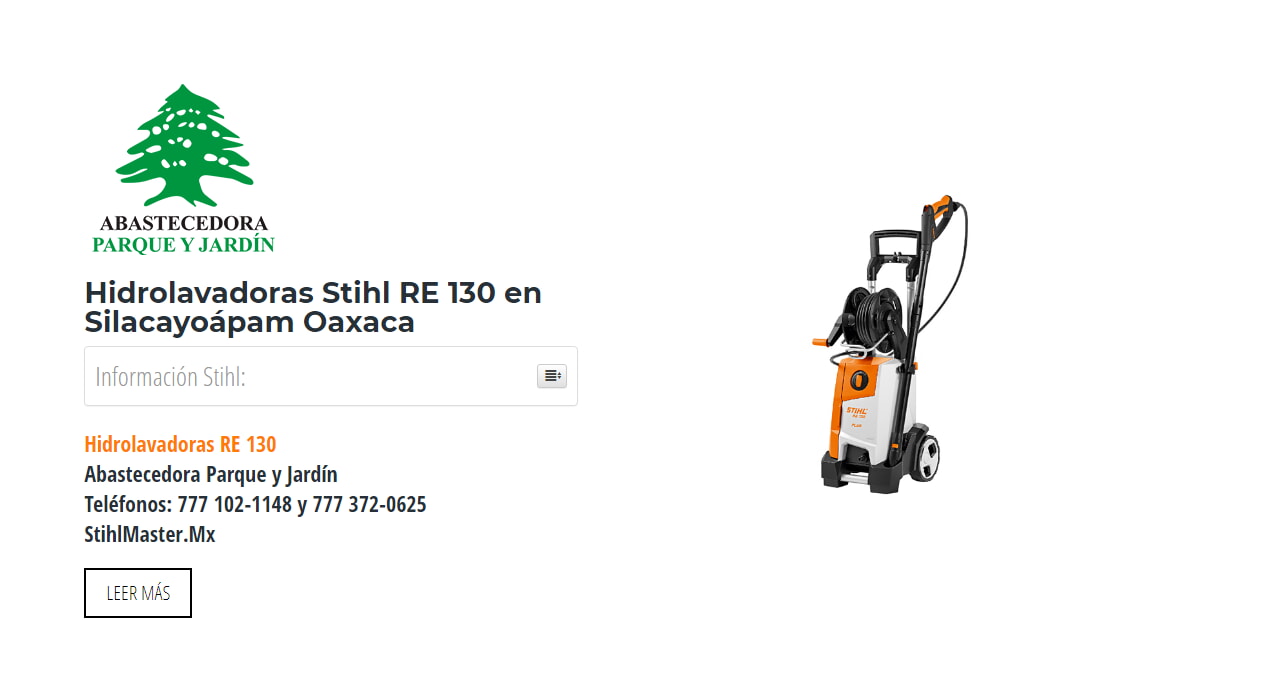 Hidrolavadoras Stihl RE 130 en Silacayoápam Oaxaca en Stihl Master contamos con más de 51 Hidrolavadoras listas para distribuirse en Oaxaca y todo México.