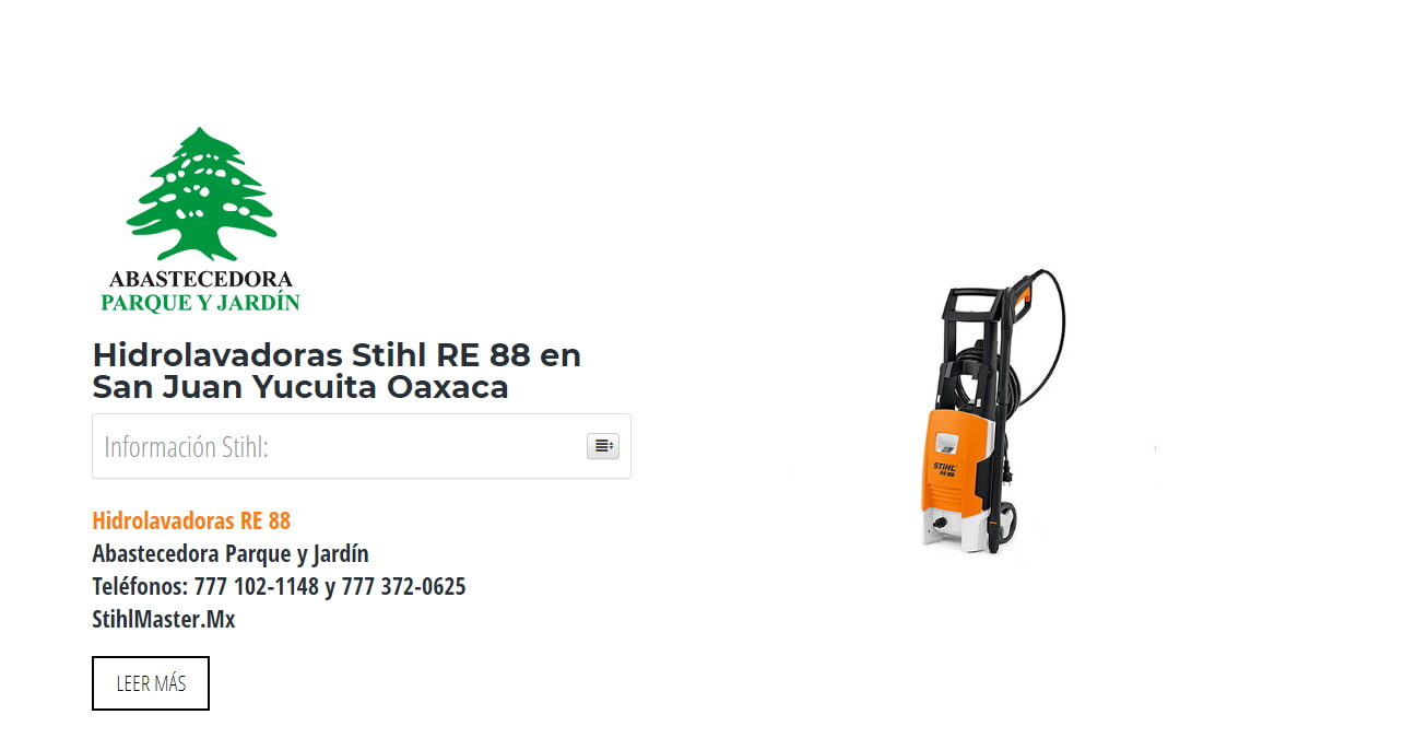 Hidrolavadoras Stihl RE 88 en San Juan Yucuita Oaxaca en Stihl Master contamos con más de 54 Hidrolavadoras listas para distribuirse en Oaxaca y todo México.