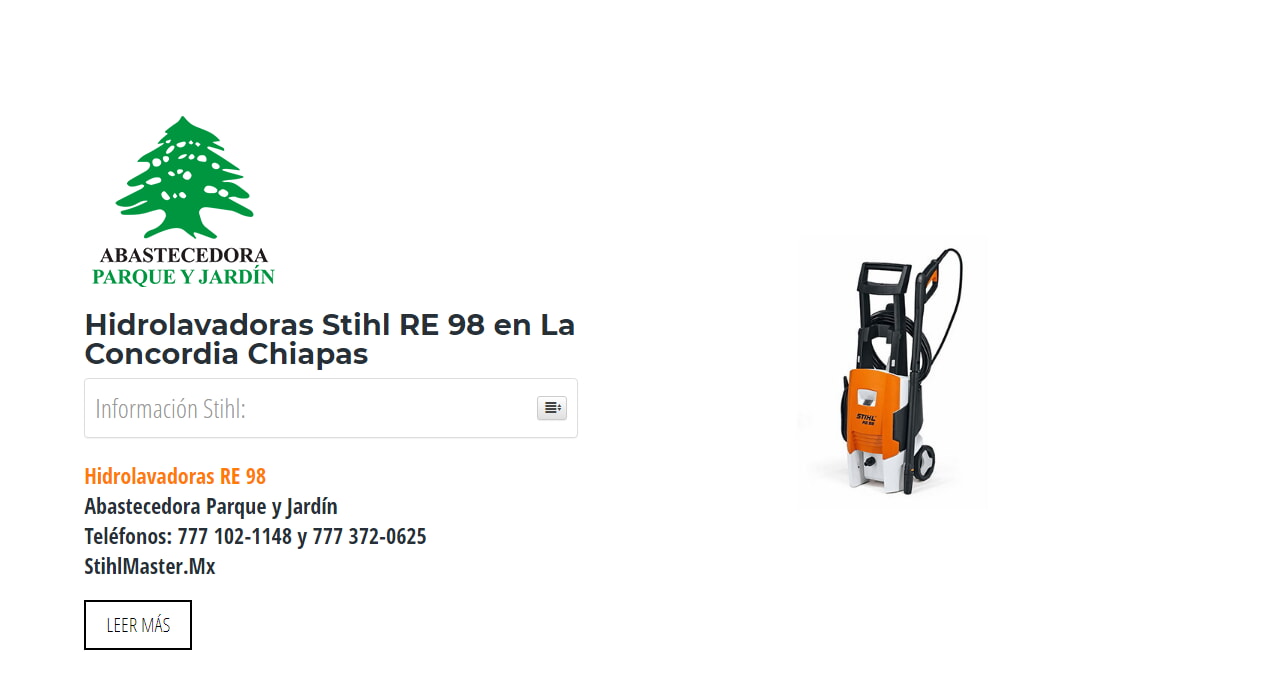 Hidrolavadoras Stihl RE 98 en La Concordia Chiapas en Stihl Master contamos con más de 51 Hidrolavadoras listas para distribuirse en Chiapas y todo México.