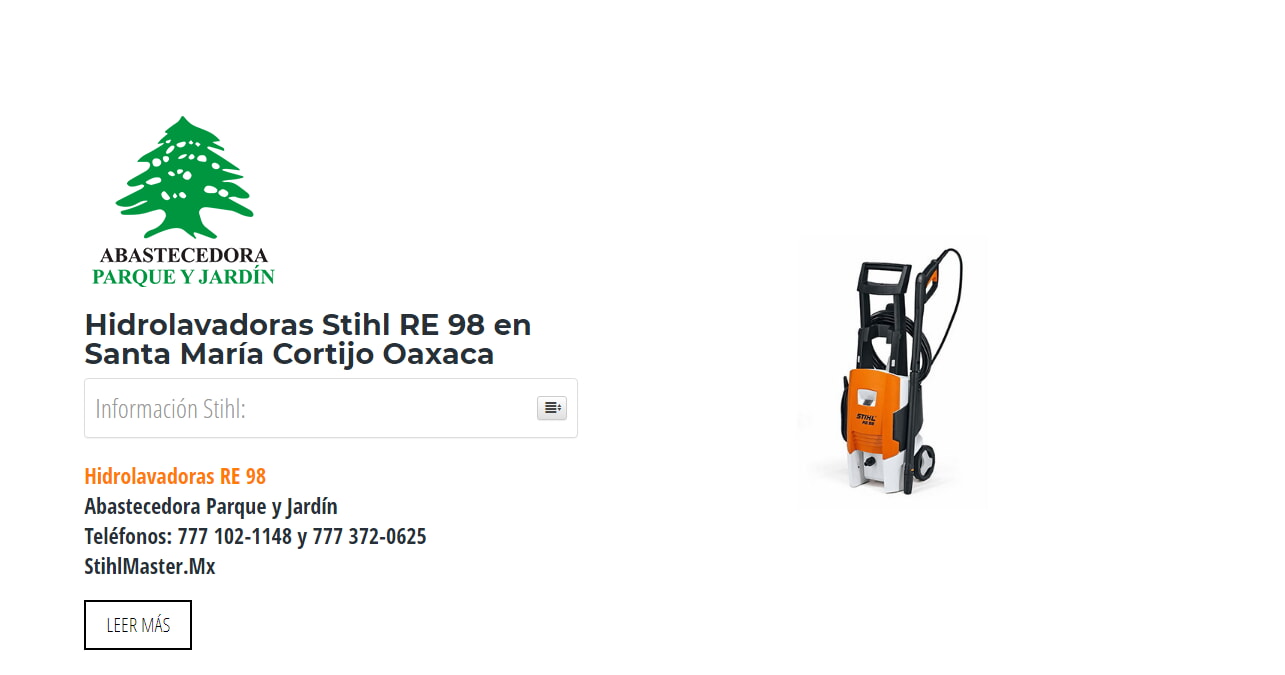 Hidrolavadoras Stihl RE 98 en Santa María Cortijo Oaxaca en Stihl Master contamos con más de 57 Hidrolavadoras listas para distribuirse en Oaxaca y todo México.