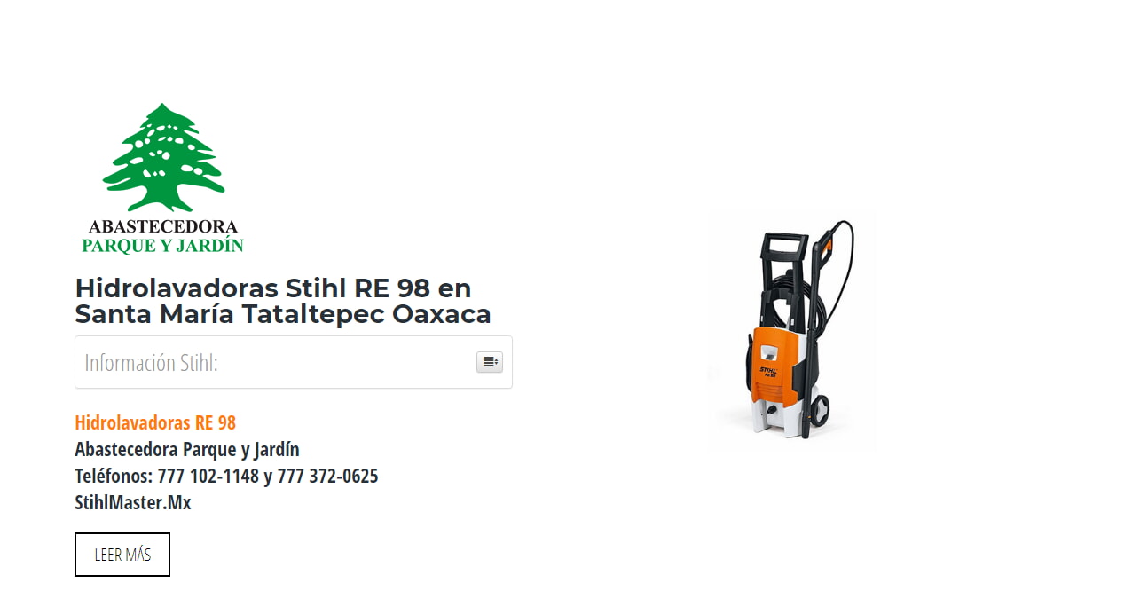 Hidrolavadoras Stihl RE 98 en Santa María Tataltepec Oaxaca en Stihl Master contamos con más de 60 Hidrolavadoras listas para distribuirse en Oaxaca y todo México.