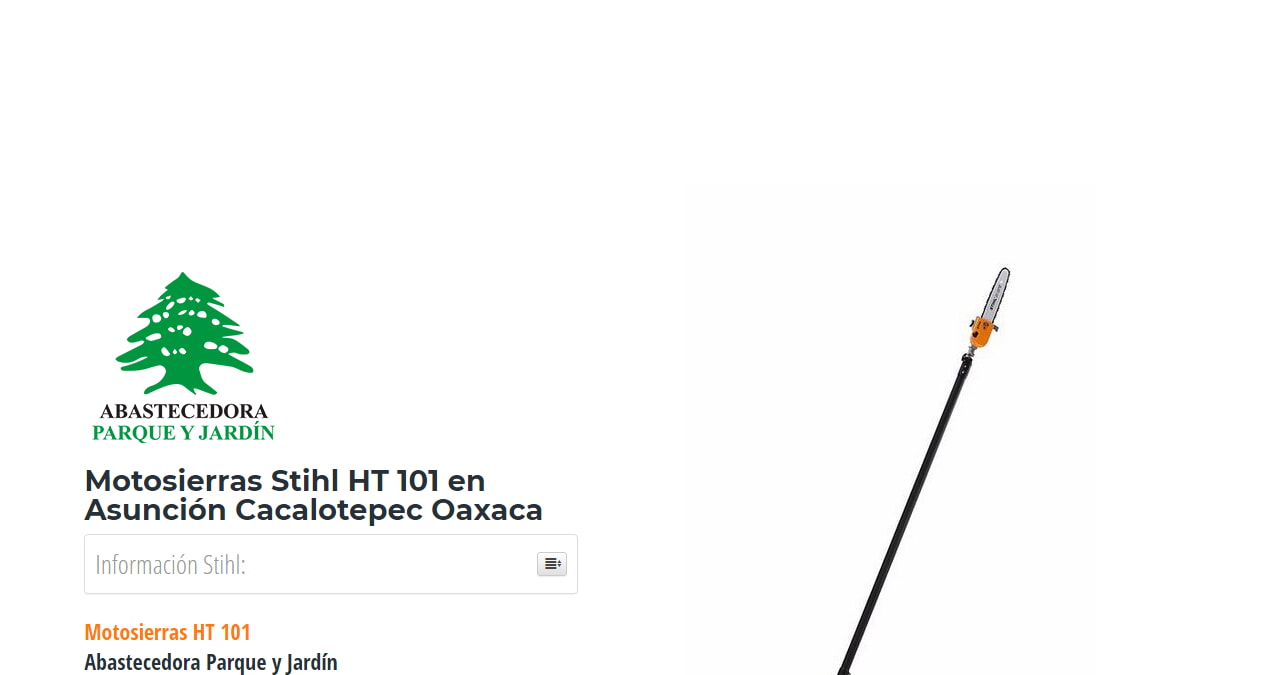 Motosierras Stihl HT 101 en Asunción Cacalotepec Oaxaca en Stihl Master contamos con más de 56 Motosierras listas para distribuirse en Oaxaca y todo México.