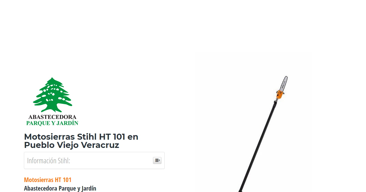 Motosierras Stihl HT 101 en Pueblo Viejo Veracruz en Stihl Master contamos con más de 50 Motosierras listas para distribuirse en Veracruz y todo México.