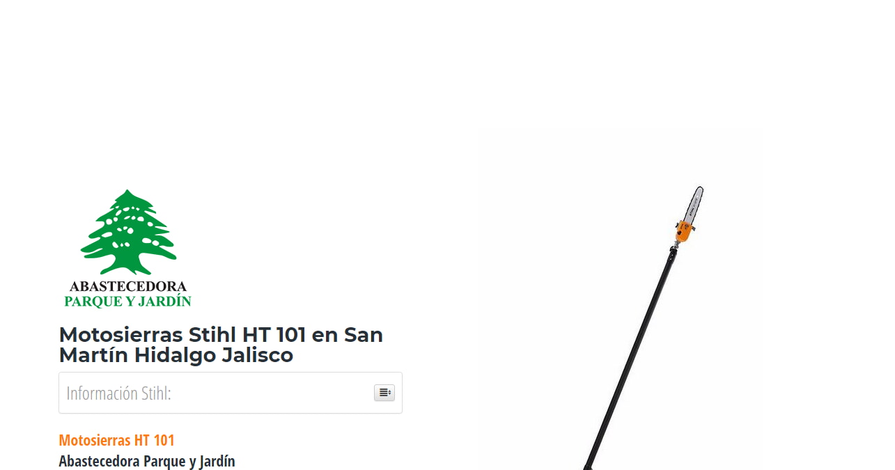 Motosierras Stihl HT 101 en San Martín Hidalgo Jalisco en Stihl Master contamos con más de 55 Motosierras listas para distribuirse en Jalisco y todo México.