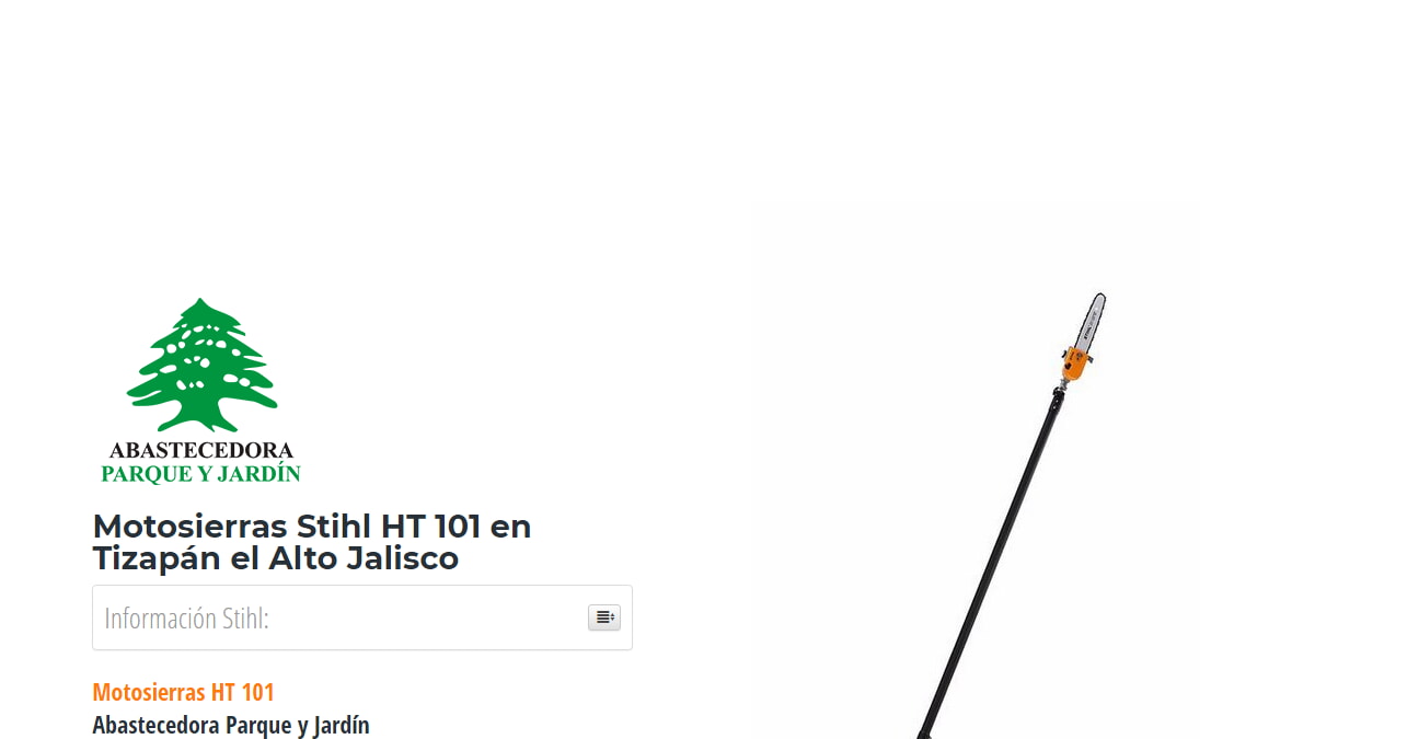 Motosierras Stihl HT 101 en Tizapán el Alto Jalisco en Stihl Master contamos con más de 52 Motosierras listas para distribuirse en Jalisco y todo México.