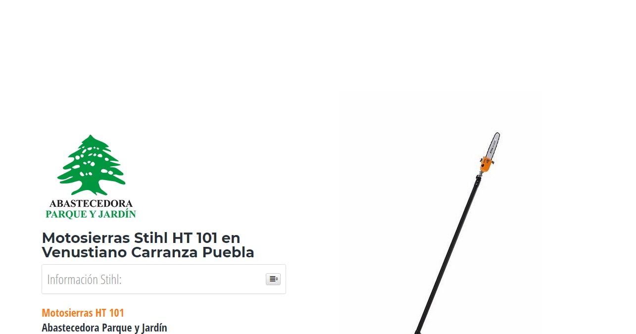 Motosierras Stihl HT 101 en Venustiano Carranza Puebla en Stihl Master contamos con más de 55 Motosierras listas para distribuirse en Puebla y todo México.