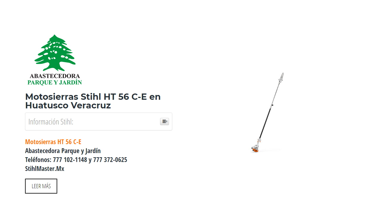 Motosierras Stihl HT 56 C-E en Huatusco Veracruz en Stihl Master contamos con más de 49 Motosierras listas para distribuirse en Veracruz y todo México.