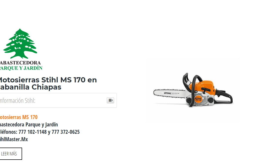 Motosierras Stihl MS 170 en Sabanilla Chiapas