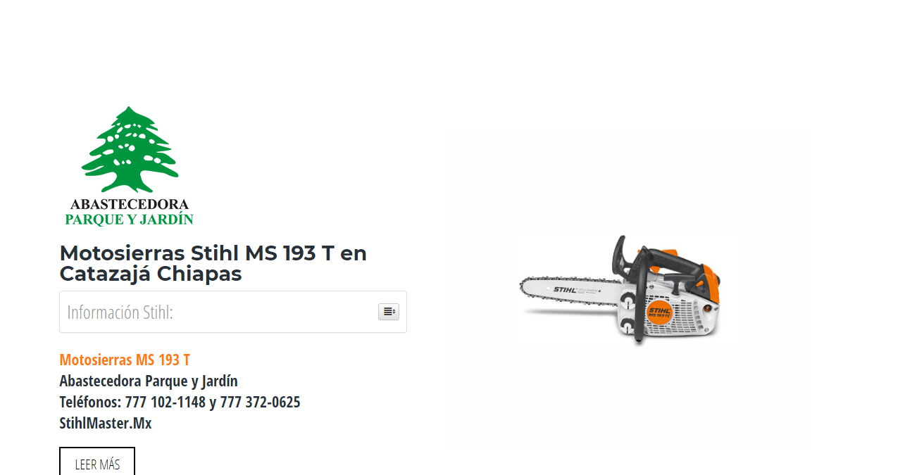 Motosierras Stihl MS 193 T en Catazajá Chiapas en Stihl Master contamos con más de 47 Motosierras listas para distribuirse en Chiapas y todo México.
