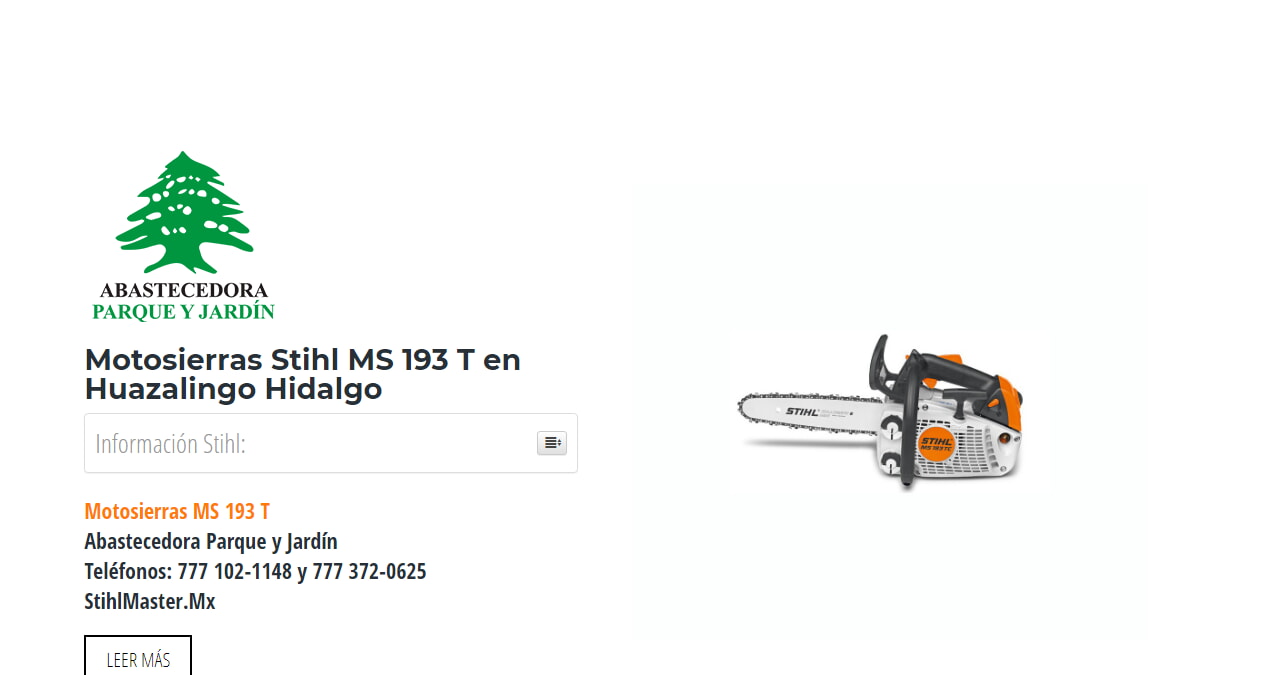 Motosierras Stihl MS 193 T en Huazalingo Hidalgo en Stihl Master contamos con más de 49 Motosierras listas para distribuirse en Hidalgo y todo México.