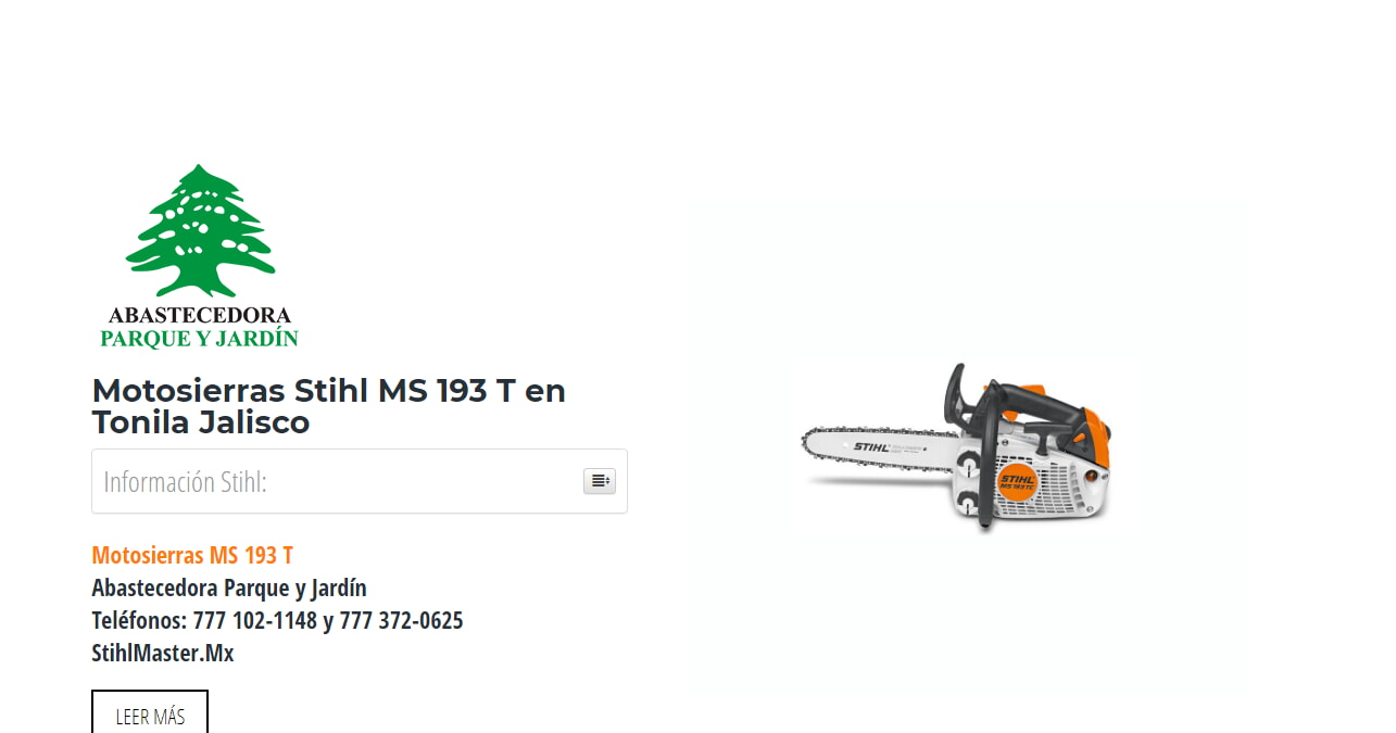 Motosierras Stihl MS 193 T en Tonila Jalisco en Stihl Master contamos con más de 45 Motosierras listas para distribuirse en Jalisco y todo México.
