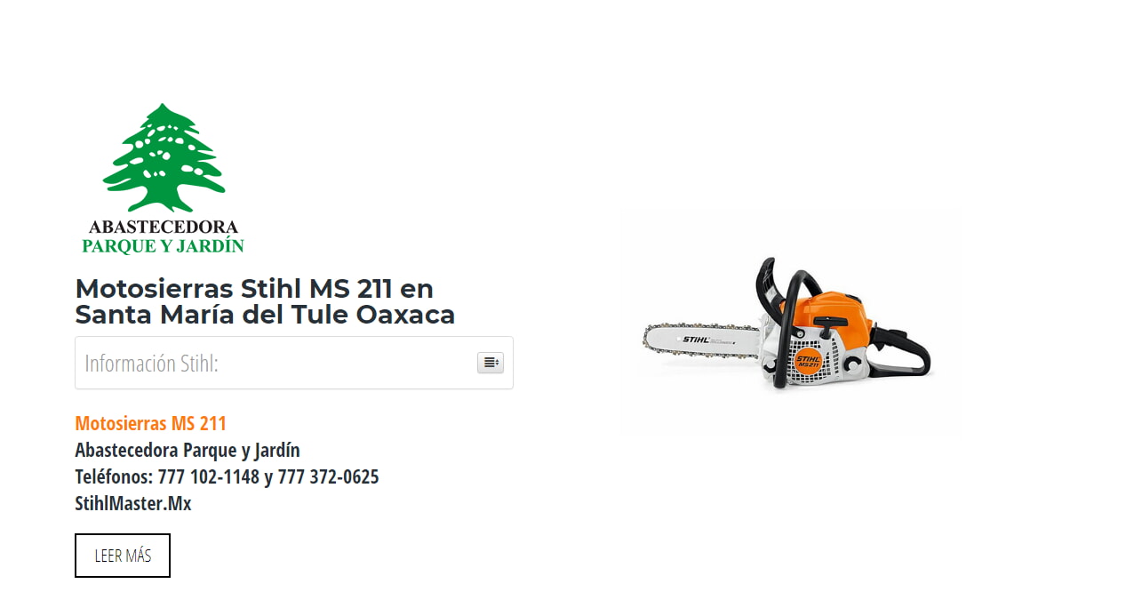 Motosierras Stihl MS 211 en Santa María del Tule Oaxaca en Stihl Master contamos con más de 56 Motosierras listas para distribuirse en Oaxaca y todo México.
